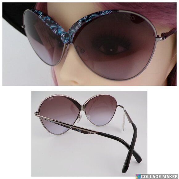 Pucci Abstract Print Rounded Cat Eye Shades, Oversized Novelty Summer - Picture 1 of 16
